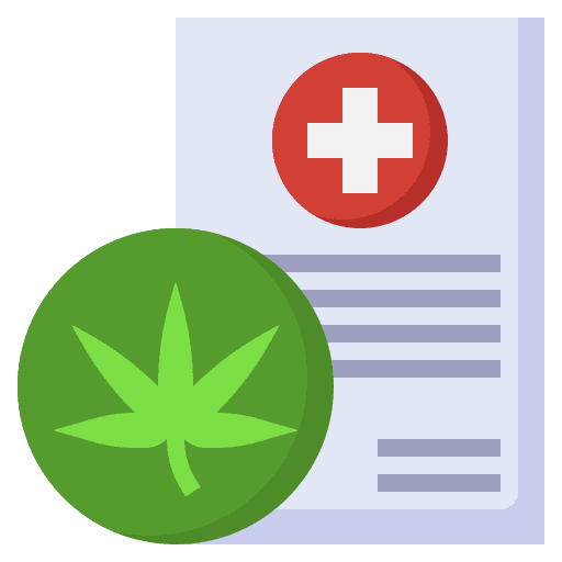 Prescription paper cbd healthcare and medical icon