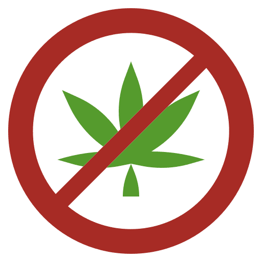 Prohibition drug cannabis healthcare and medical icon