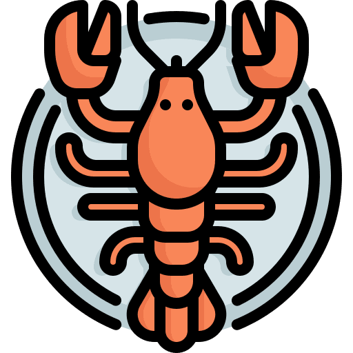 Lobster seafood food and restaurant dish icon
