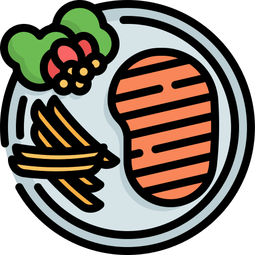 Steak meal protein lunch icon