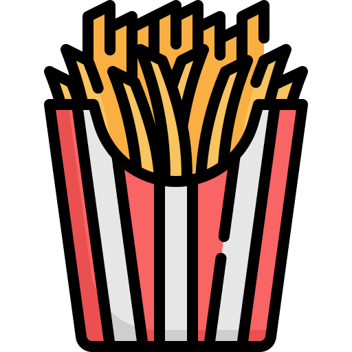 French fries food and restaurant potatoes junk food icon French fries food and restaurant potatoes junk food icon