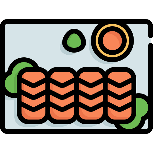 Salmon fillet sashimi raw icon Salmon fillet sashimi raw icon