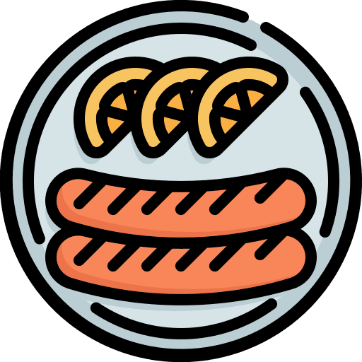 Sausage food and restaurant sausage meal icon Sausage food and restaurant sausage meal icon