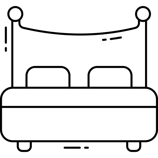 Bed furniture and household bed furniture icon