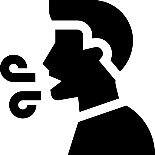 Dry cough symptom dry cough disease icon
