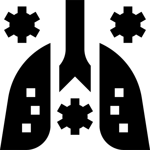 Infected bacteria infected lungs virus icon