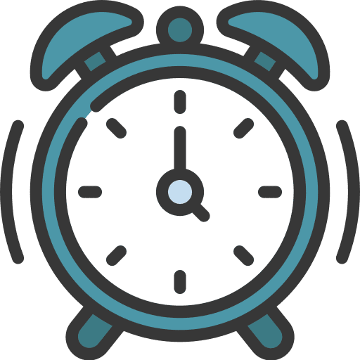 Alarm clock time and date timer alarm clock icon