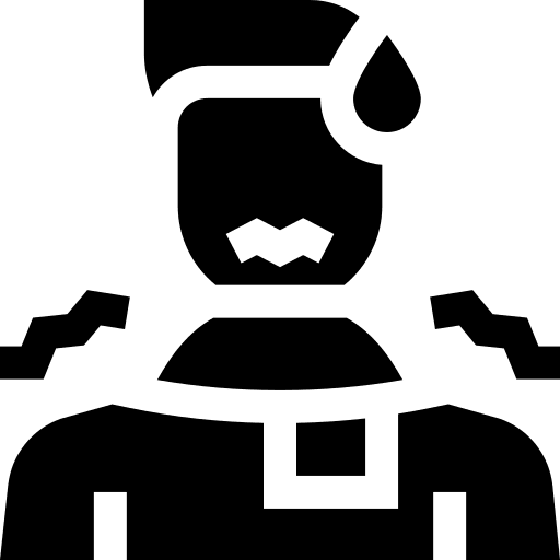 Cold ill man temperature icon