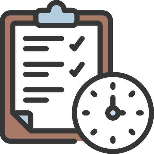 Checklist time and date clipboard timer icon