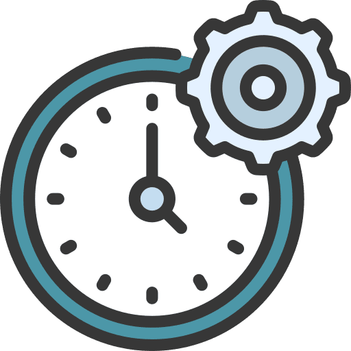 Efficiency schedule cogwheel timetable icon