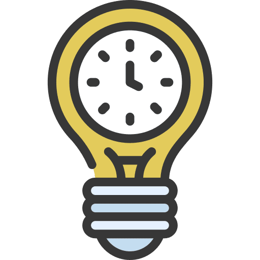 Innovation creative thinking time management invention icon