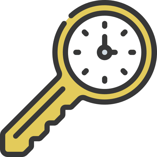 One time password unlock clock security icon