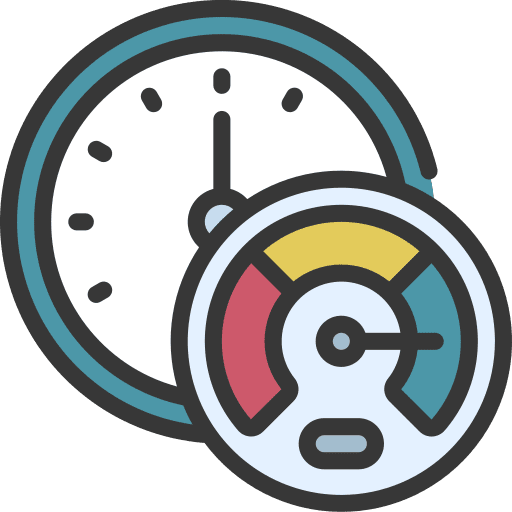 Performance time and date performance speedometer icon