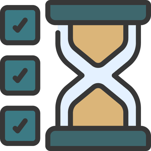Sandglass seo and web checklist time and date icon