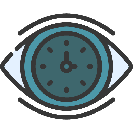 Visionary clock time and date watch icon