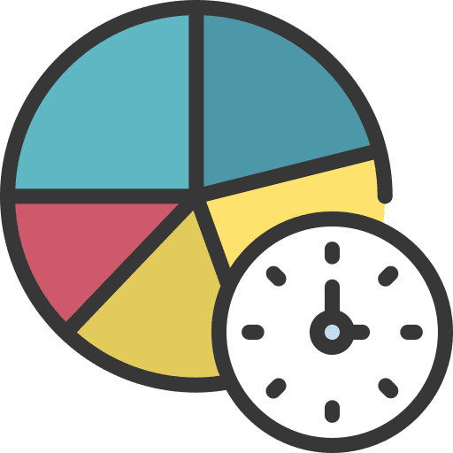 Pie chart clock pie chart business and finance icon