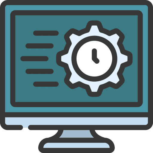 Time management clock deadline screen icon