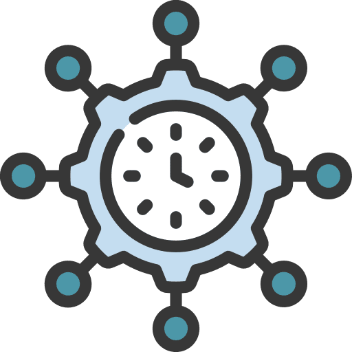 Time management efficiency schedule cogwheel icon