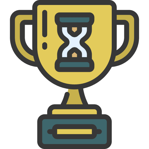 Trophy sports and competition time deadline icon