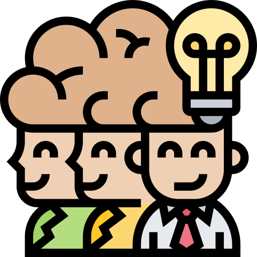 Brainstorm people analysis idea icon