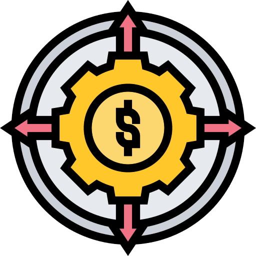 Cash flow management business and finance trade icon