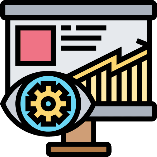 Marketing seo report computer monitor icon