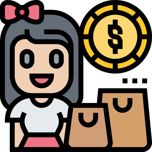Shopping bags buy commerce and shopping avatar icon