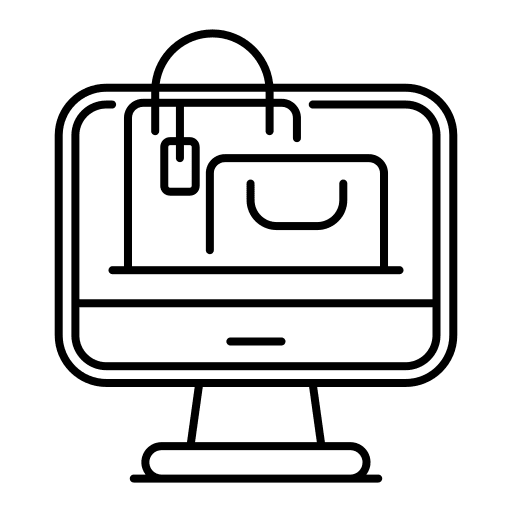 Online shop online shop app monitor icon