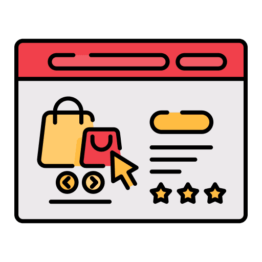Online shop website ecommerce web page icon