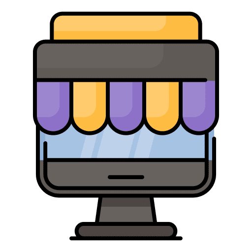 Online shop website purchase monitor icon Online shop website purchase monitor icon