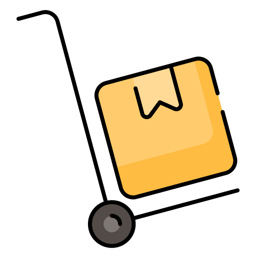 Trolley logistics delivery package shipping and delivery icon Trolley logistics delivery package shipping and delivery icon