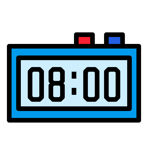 Clock time and date morning timing icon Clock time and date morning timing icon