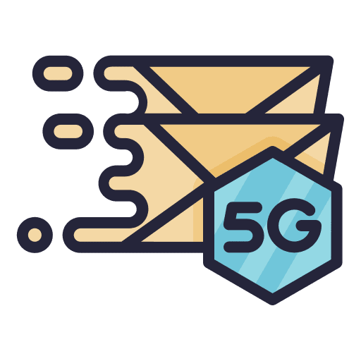 Email 5g wireless speed icon