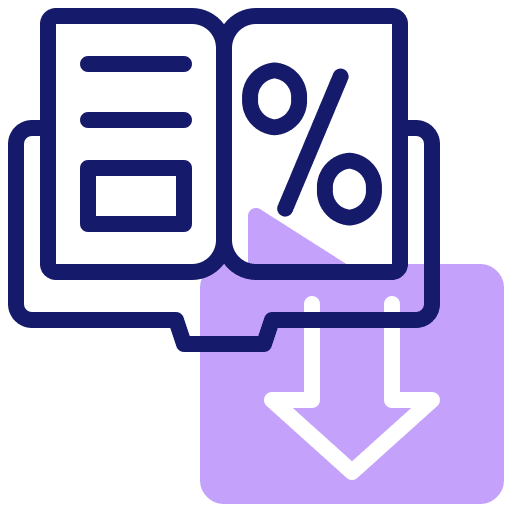 Book discount commerce and shopping price icon
