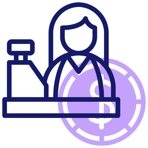 Cashier cashier machine professions and jobs education icon