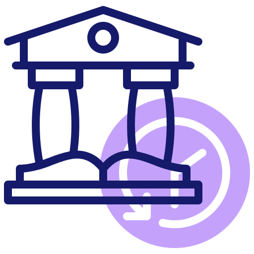 History ancient building education icon History ancient building education icon