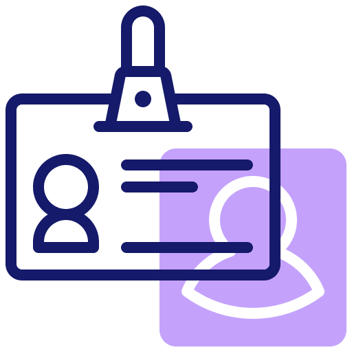 Id card identity identification user icon Id card identity identification user icon