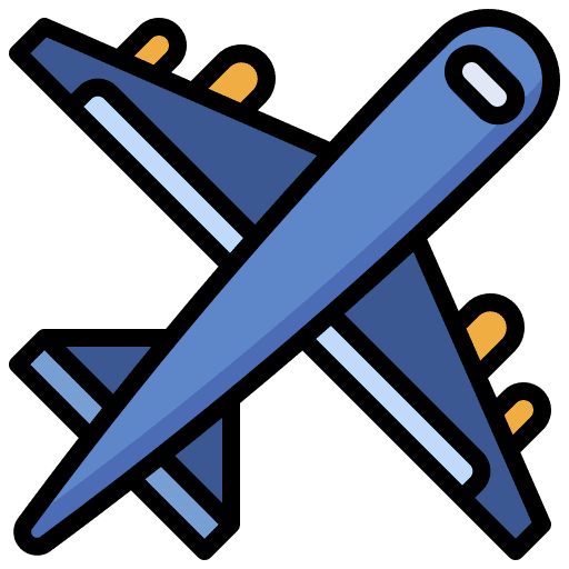 Airplane transportation airport plane icon