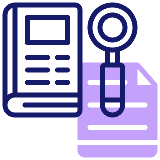 Book book loupe search icon Book book loupe search icon