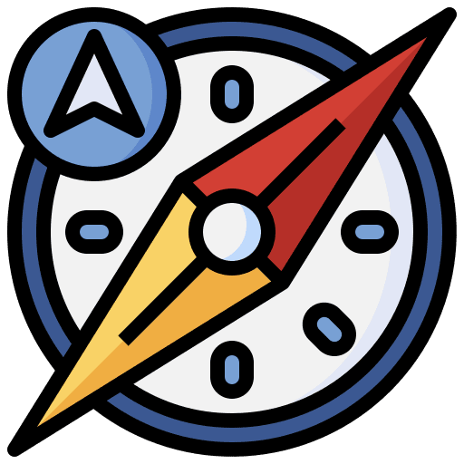 Compass interface maps and location navigation icon