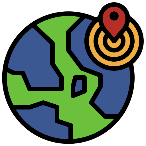 Position planet geographic position icon
