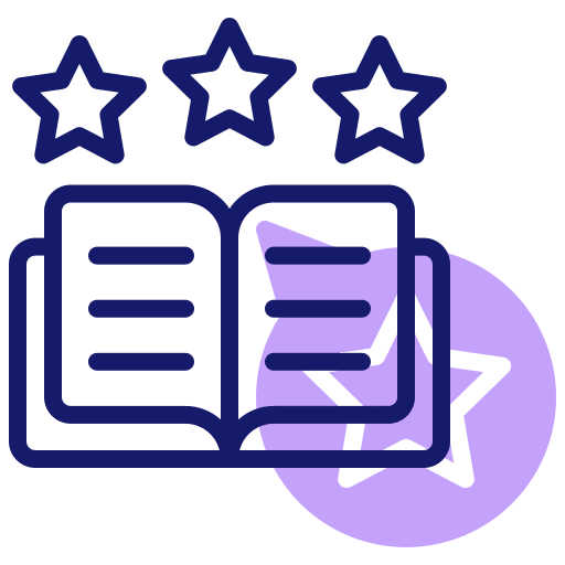 Rating book education marketing icon Rating book education marketing icon