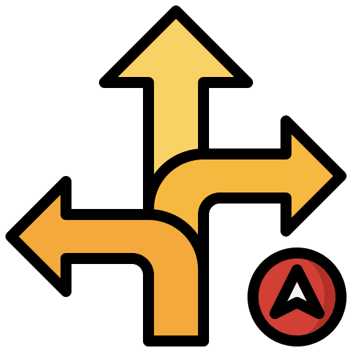 Direction wayfinding signaling maps and location icon