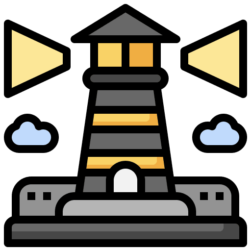 Lighthouse security coastal sea icon