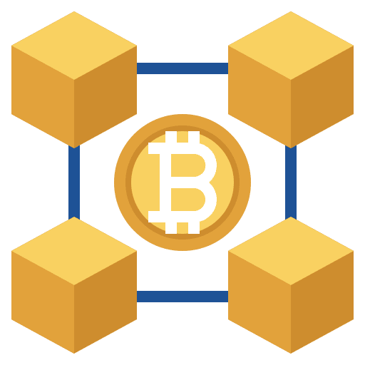 Blockchain economy business bitcoin icon Blockchain economy business bitcoin icon