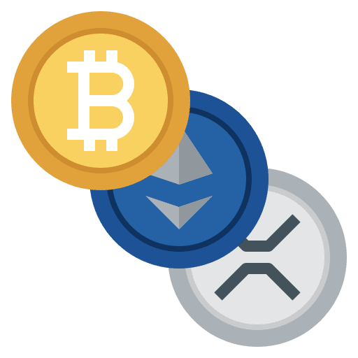 Cryptocurrency bitcoin logo blockchain payment icon