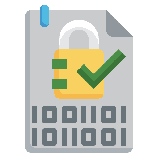 Encrypted business and finance private document icon