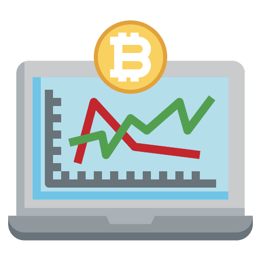 Analysis computer business and finance bitcoin icon Analysis computer business and finance bitcoin icon
