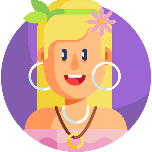 Hippie blonde caucasian woman icon