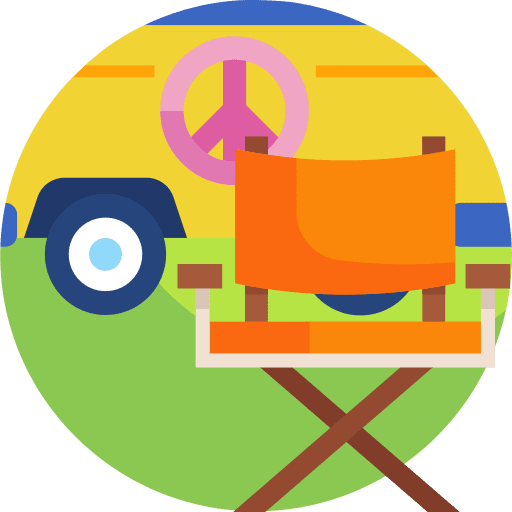 Camping hippie transport camping icon